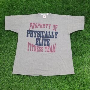 Vintage 80s Jerzees Shirt Large 22x26 Gray USA